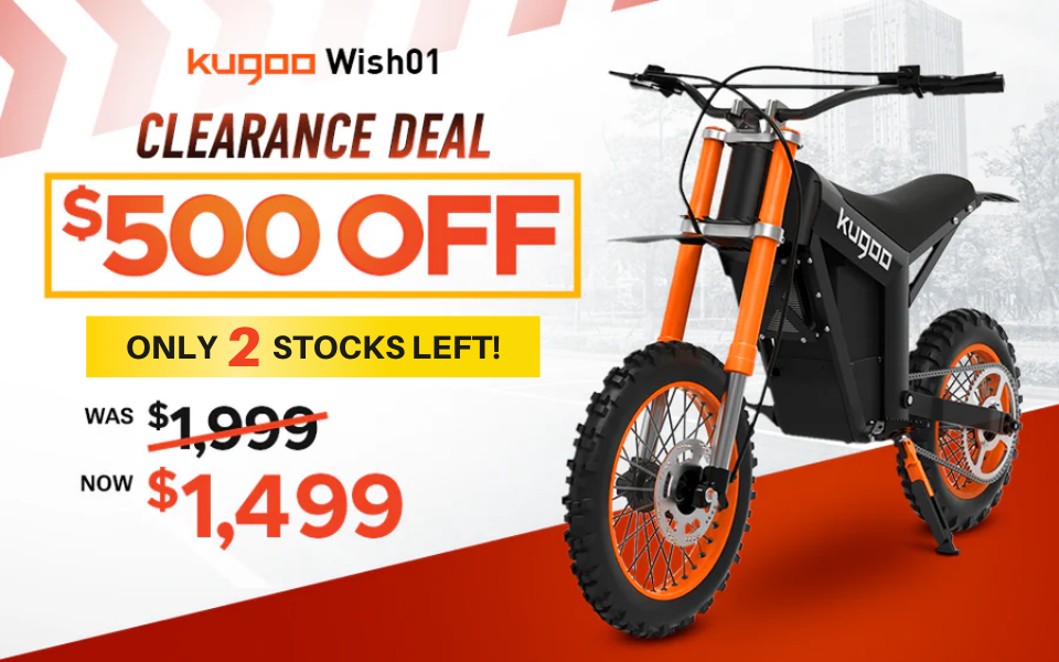 Save $500 on the Kugoo Wish 01 Electric Bike! Only 2 Bikes Left!