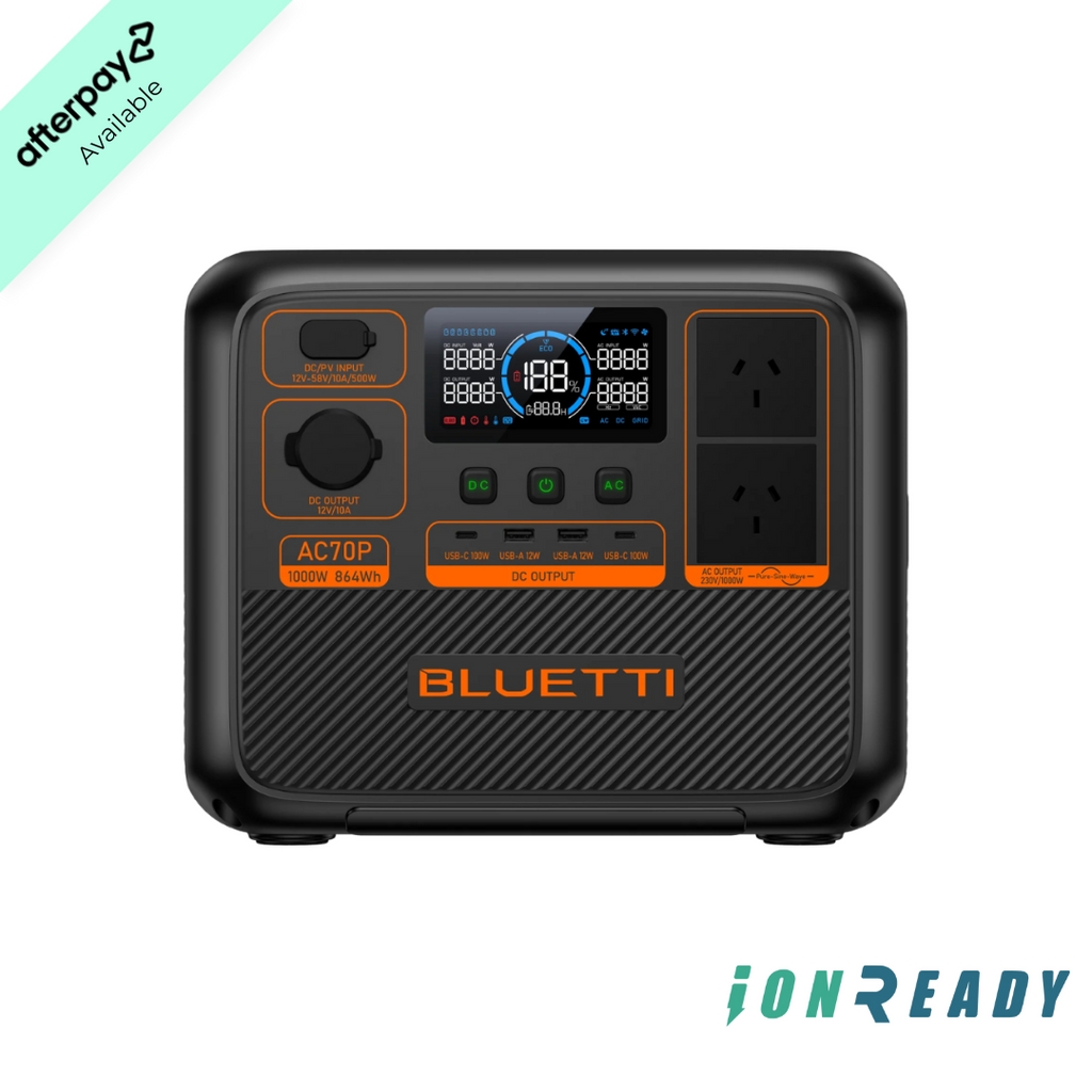 BLUETTI Portable Power Station AC70P, 864Wh LiFePO4 Battery Backup w/ 2 1000W AC Outlets (Power Lifting 2000W), 100W Type-C, Solar Generator for Road Trip, Power Outage (Solar Panel Optional)